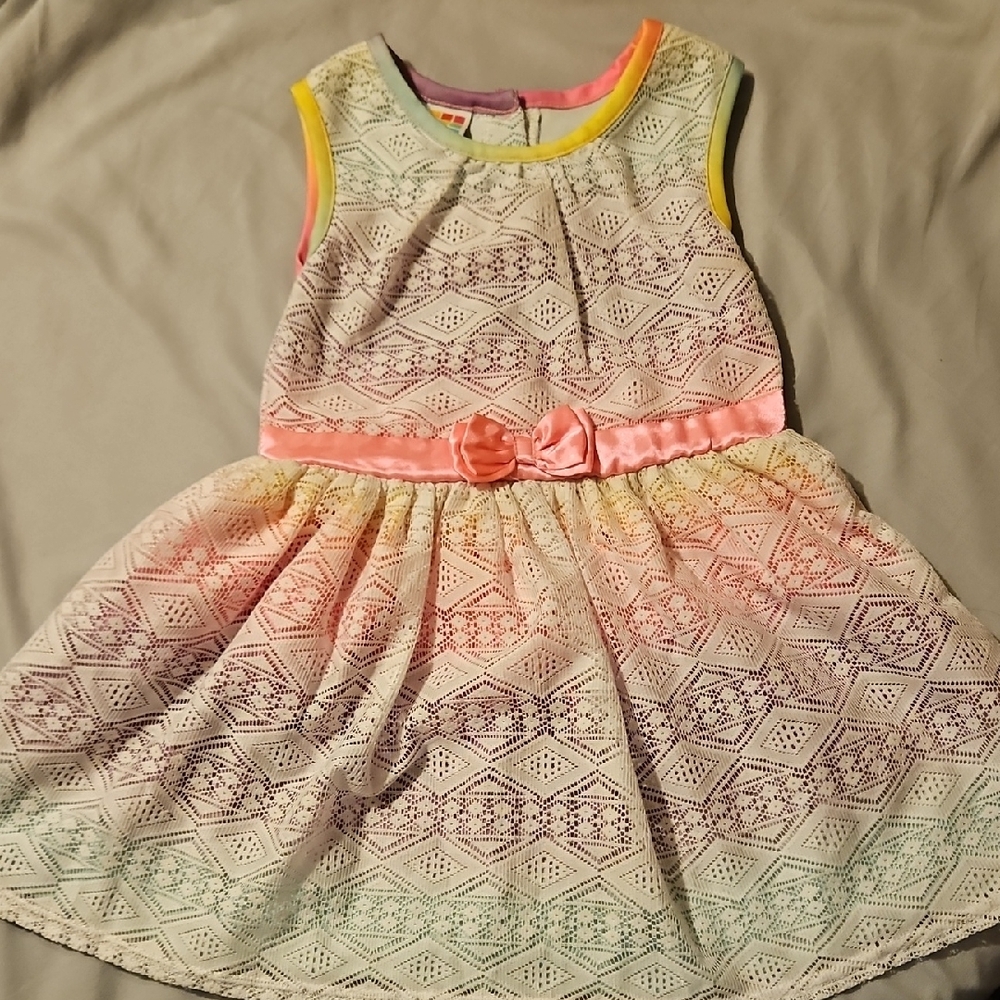 Colorful Lace Pattern Kids Dress - Picture 5 of 5